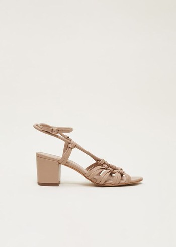 Phase Eight Leather Strap Heels Brown Canada | UVLYWD-931